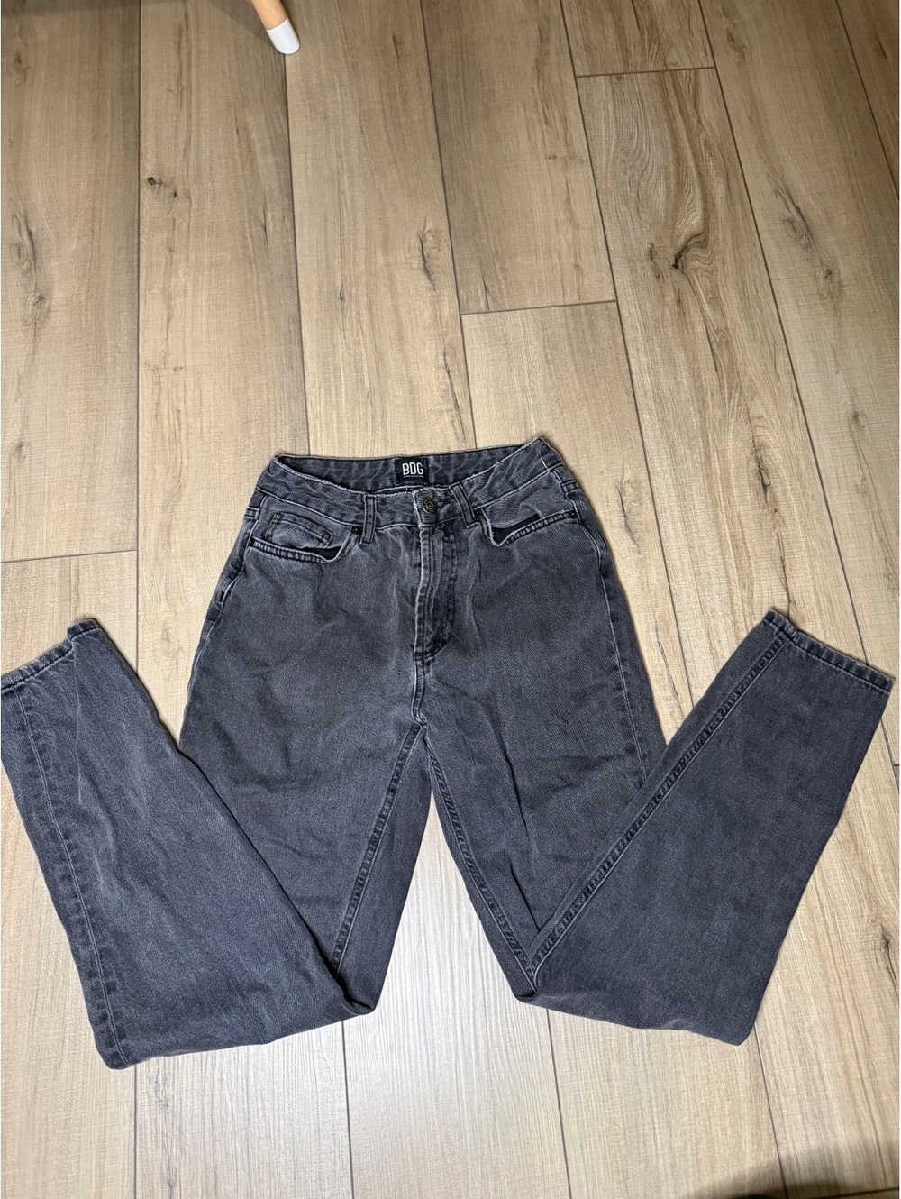 BDG Urban Outfitters Mom Jeans Size 25 Washed Black High Rise Denim